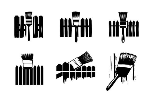 Download Line Drawing of Painting Brushes - Paint Collection