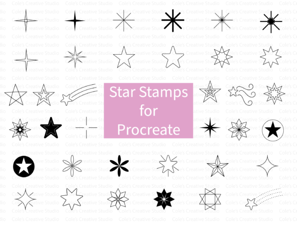 Download Procreate Star Stamp Brush Set - Star Collection