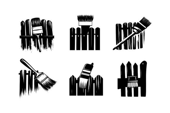 Download Line Drawing of Painting Brushes - Paint Collection