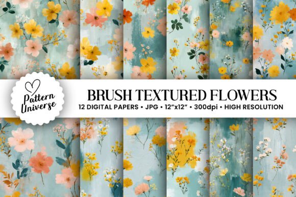 Download Hand Painted Brush Florals Pattern - Paint Collection