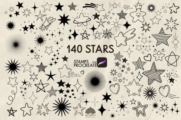 Download Stars Procreate Stamp Brushes - Star Collection