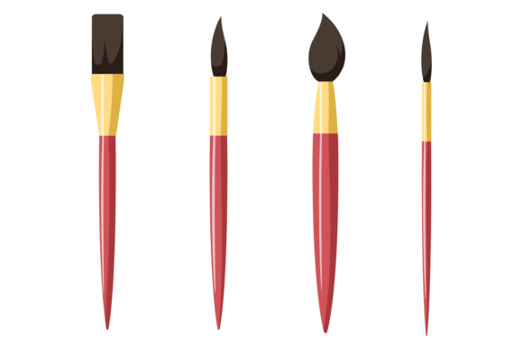 Download Painting Brushes Set. Natural Bristle to - Paint Collection