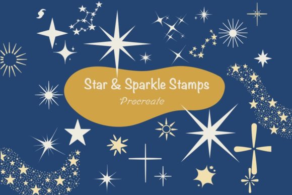 Download Star &amp; Sparkle Procreate Brush Stamps - Star Collection
