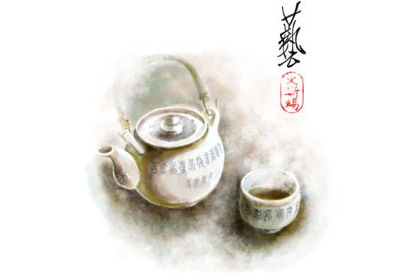 Download Tea Set Illustration in Digital Painting - Paint Collection
