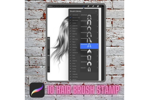 Download HAIR BRUSH STAMP -10 Brush Stamp - Hair brush Collection