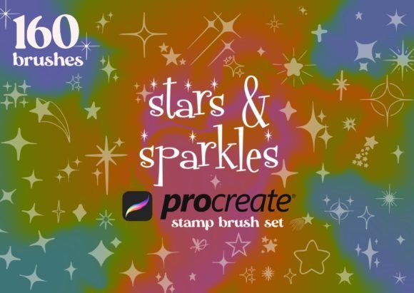 Download Stars &amp; Sparkles Procreate Stamp Brushes - Star Collection
