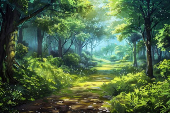 Download Forest Painting Background Wallpaper - Paint Collection