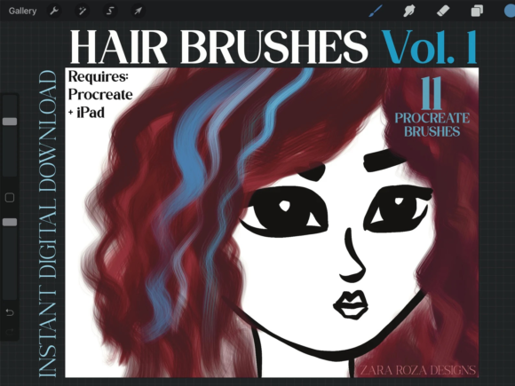 Download Procreate Hair Brush Set Bundle Vol. 1 - Hair brush Collection