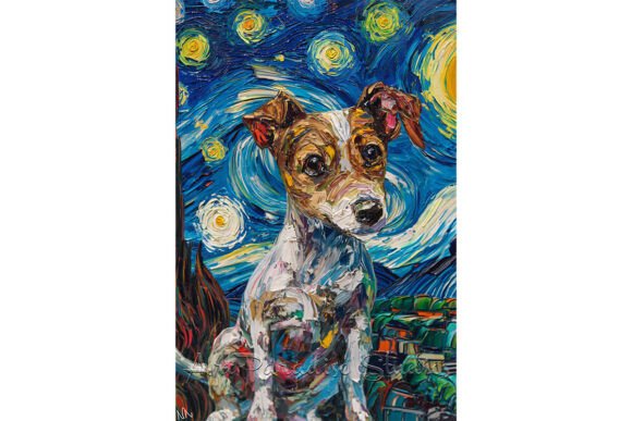 Download Jack Russell Starry Night Pet Art - Star Collection